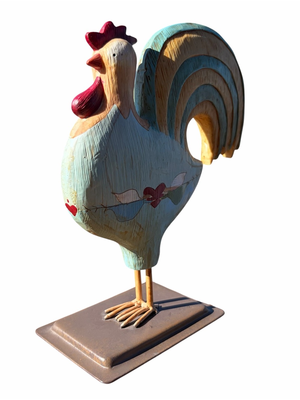 WHIMSICAL RUSTIC ROOSTER METAL TABLETOP DECOR - Picture 6 of 8